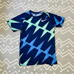 Nike Elite Pro Jersey CI1010-492 running Men Size Small Blue Green RARE